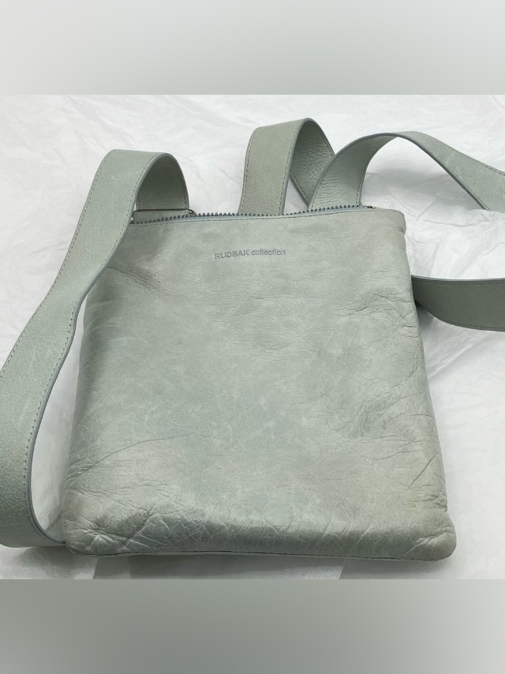 RUDSAK Soft Green pastel  Leather Crossbody Bag